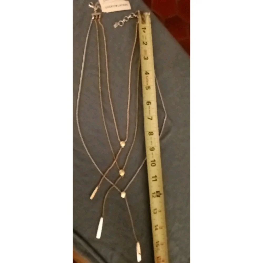 Lucky Brand Signed Three Strand Layer Necklace NWT Each Has It's Own Clasp